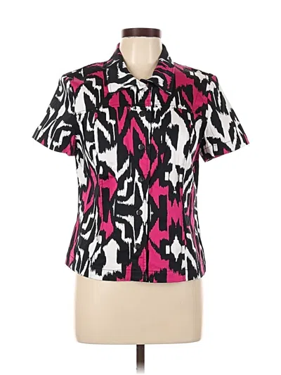 Pre-owned Kasper Short Sleeve Blouse In Pink