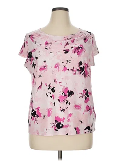 Pre-owned Kasper Short Sleeve Blouse In Pink