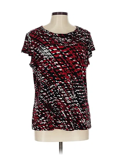 Pre-owned Kasper Short Sleeve Blouse In Red