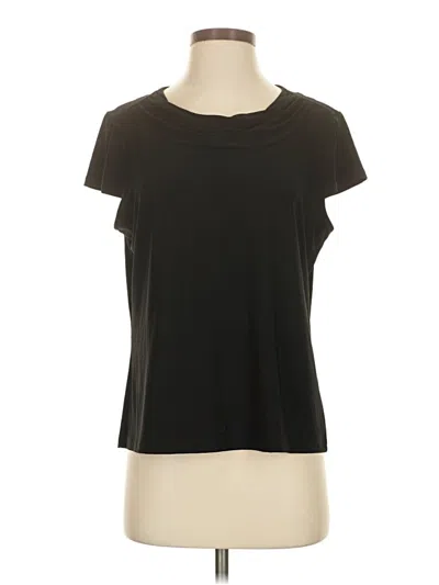 Pre-owned Kasper Short Sleeve Top Black Scoop Neck Tops