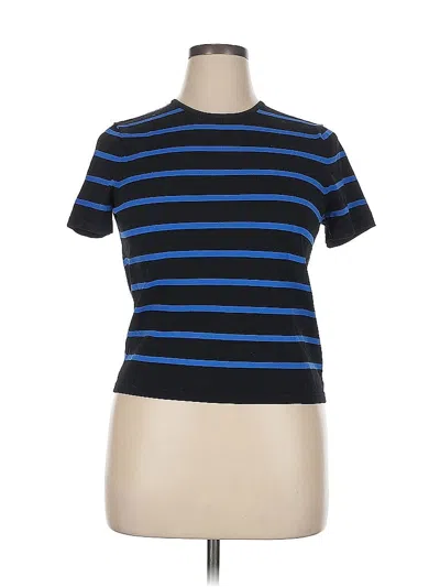 Pre-owned Kasper Short Sleeve Top Blue Crew Neck Tops