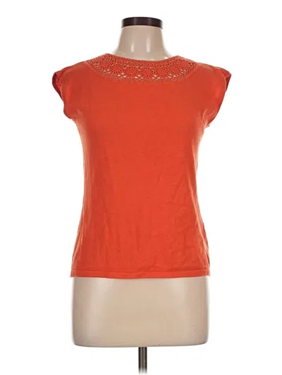 Pre-owned Kasper Short Sleeve Top Orange Boatneck Tops