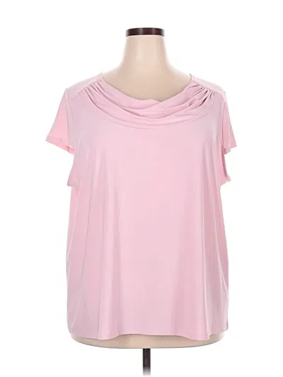 Pre-owned Kasper Short Sleeve Top Pink Cowl Neck Tops