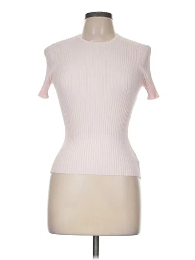 Pre-owned Kasper Short Sleeve Top Pink Mock Neckline Tops