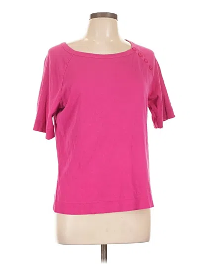 Pre-owned Kasper Short Sleeve Top Pink Scoop Neck Tops