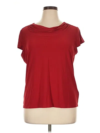 Pre-owned Kasper Short Sleeve Top Red Cowl Neck Tops