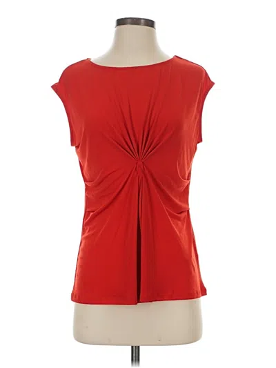 Kasper Short Sleeve Top Red Sweetheart Neckline Tops