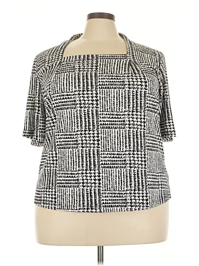 Pre-owned Kasper Short Sleeve Turtleneck In Silver