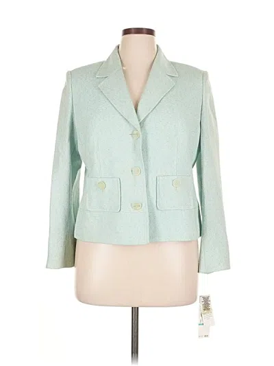 Pre-owned Kasper Silk Blazer Jacket In Blue