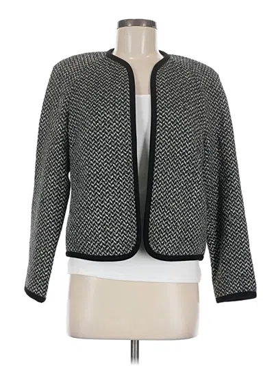 Pre-owned Kasper Silk Blazer Jacket In Gray