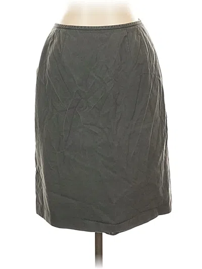Pre-owned Kasper Silk Skirt In Gray
