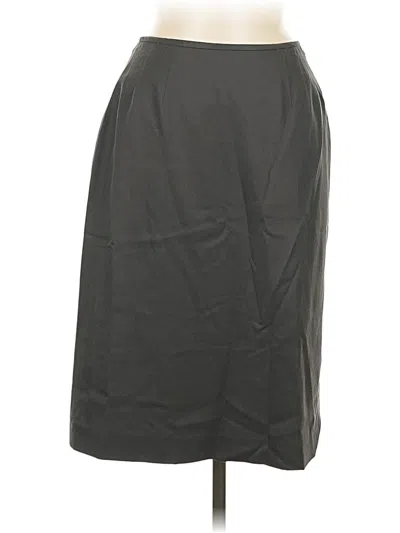 Pre-owned Kasper Silk Skirt In Gray