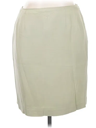 Pre-owned Kasper Silk Skirt In Ivory