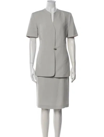 Pre-owned Kasper Skirt Set In Grey