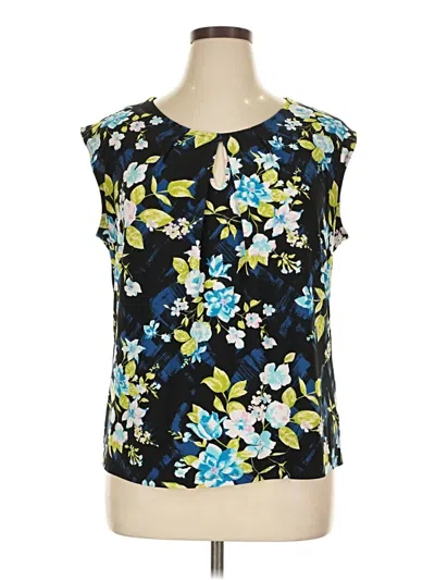 Pre-owned Kasper Sleeveless Blouse In Black