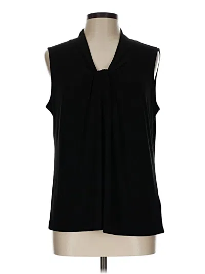 Pre-owned Kasper Sleeveless Blouse In Black