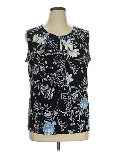 Pre-owned Kasper Sleeveless Blouse In Black