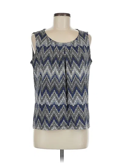 Pre-owned Kasper Sleeveless Blouse In Blue