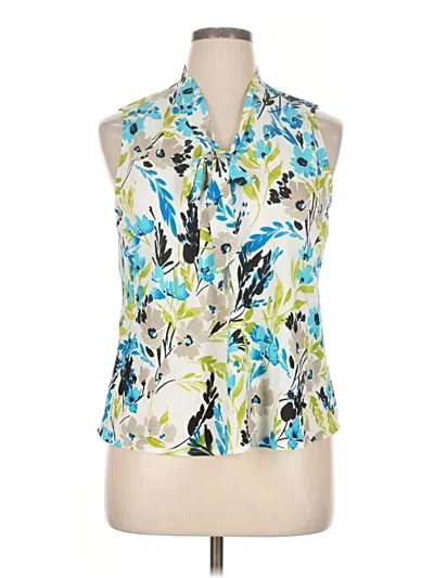 Pre-owned Kasper Sleeveless Blouse In Blue