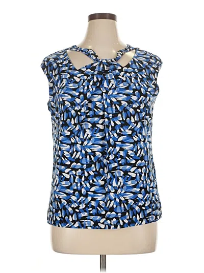 Pre-owned Kasper Sleeveless Blouse In Blue