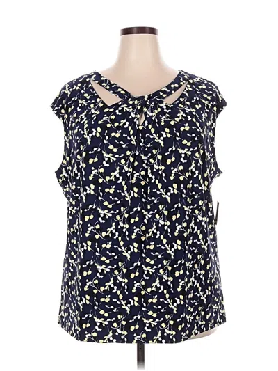 Pre-owned Kasper Sleeveless Blouse In Blue