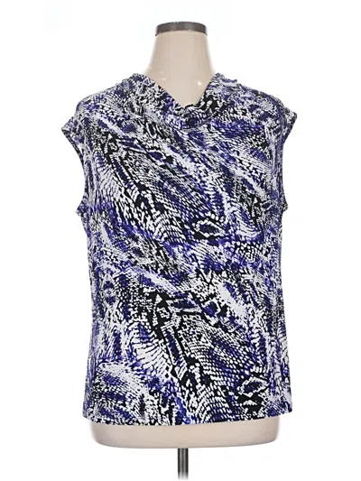 Pre-owned Kasper Sleeveless Blouse In Blue