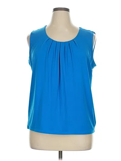 Pre-owned Kasper Sleeveless Blouse In Blue