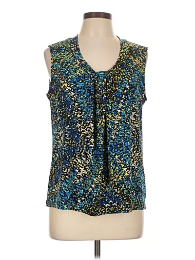 Pre-owned Kasper Sleeveless Blouse In Blue