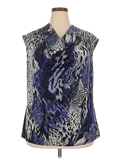 Pre-owned Kasper Sleeveless Blouse In Blue