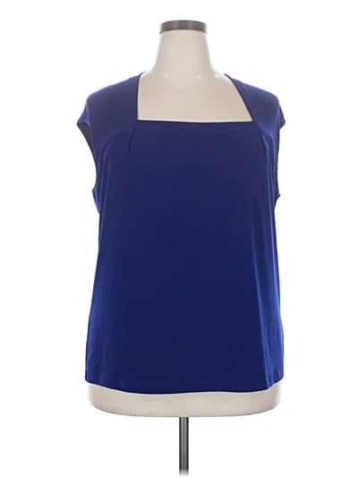 Pre-owned Kasper Sleeveless Blouse In Blue