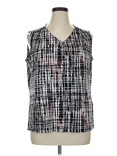 Pre-owned Kasper Sleeveless Blouse In Blue