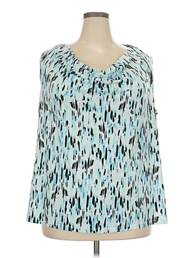 Pre-owned Kasper Sleeveless Blouse In Blue