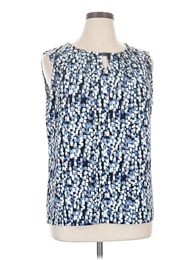 Pre-owned Kasper Sleeveless Blouse In Blue