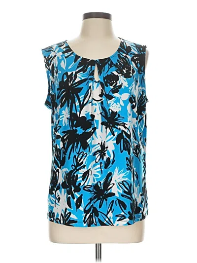 Pre-owned Kasper Sleeveless Blouse In Blue