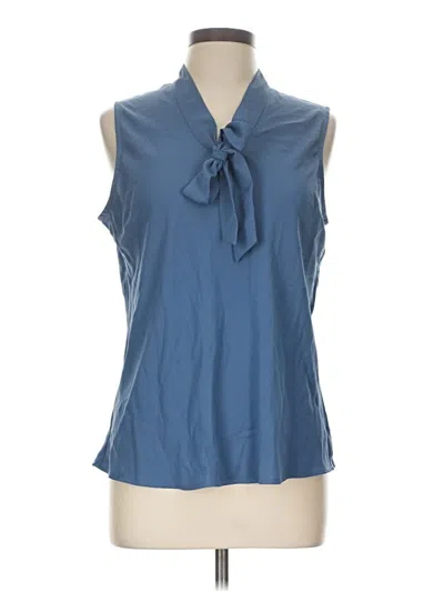 Pre-owned Kasper Sleeveless Blouse In Blue