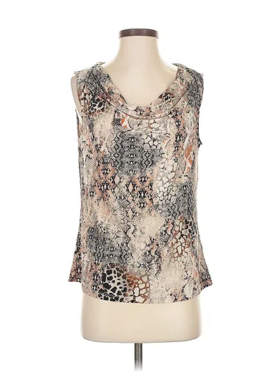 Pre-owned Kasper Sleeveless Blouse In Brown