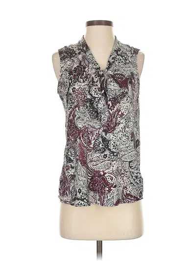 Pre-owned Kasper Sleeveless Blouse In Burgundy
