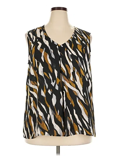 Pre-owned Kasper Sleeveless Blouse In Gold