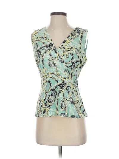 Pre-owned Kasper Sleeveless Blouse In Green