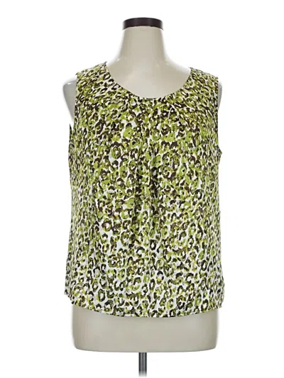 Pre-owned Kasper Sleeveless Blouse In Green
