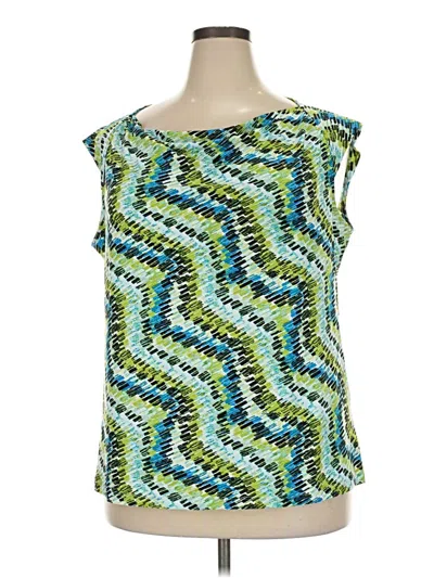Pre-owned Kasper Sleeveless Blouse In Green