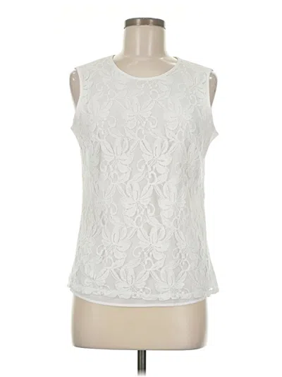 Pre-owned Kasper Sleeveless Blouse In Ivory