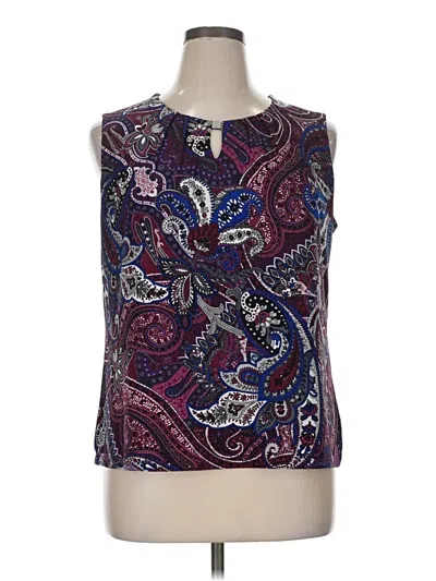Pre-owned Kasper Sleeveless Blouse In Purple