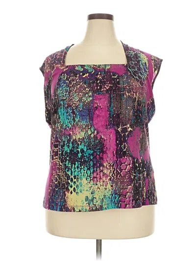 Pre-owned Kasper Sleeveless Blouse In Purple