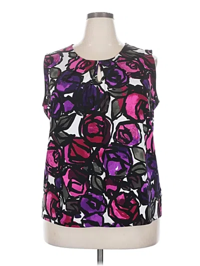 Pre-owned Kasper Sleeveless Blouse In Purple
