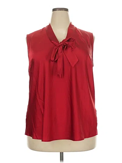 Pre-owned Kasper Sleeveless Blouse In Red