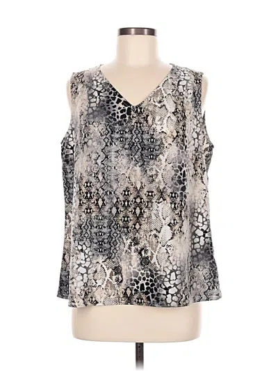 Pre-owned Kasper Sleeveless Blouse In Silver