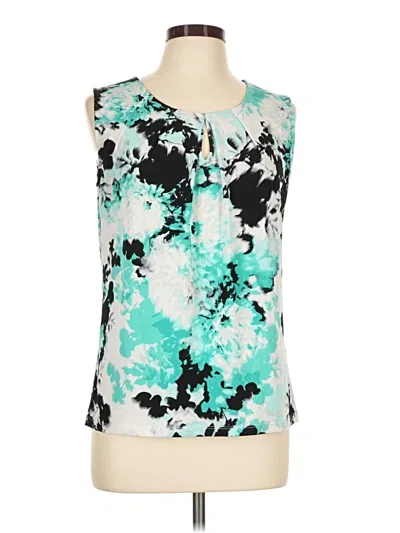 Pre-owned Kasper Sleeveless Blouse In Teal