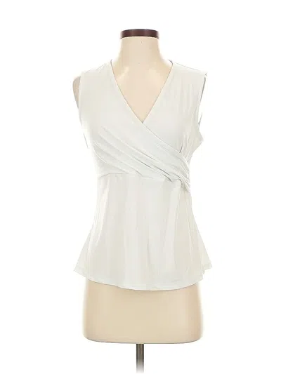 Pre-owned Kasper Sleeveless Blouse In White
