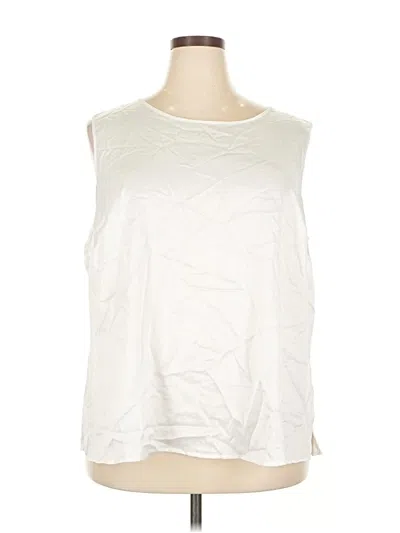 Pre-owned Kasper Sleeveless Blouse In White